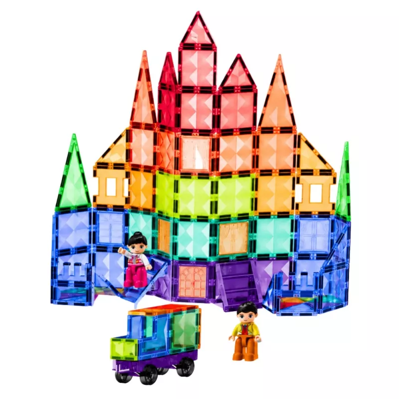 LEAN TOYS blocos de construção magnéticos painéis 3D criativos STEM coloridos 100 peças