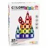 LEAN TOYS Blocos de construção magnéticos 3D Painéis Criativo STEM Colorido 27 unid.