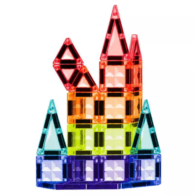 LEAN TOYS Blocos de construção magnéticos 3D Painéis Criativo STEM Colorido 27 unid.