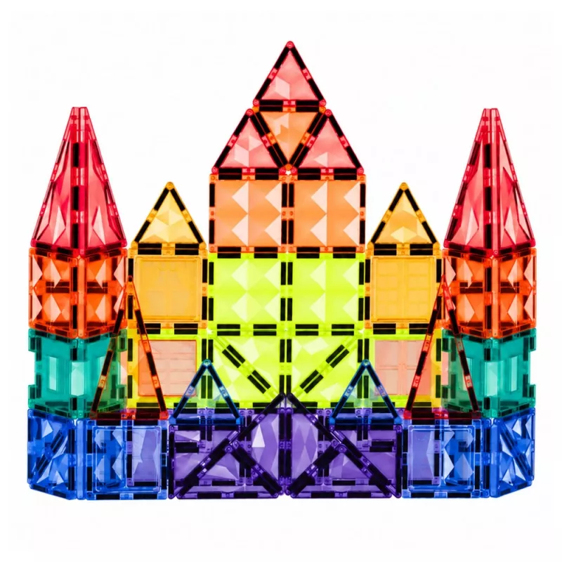 Blocos de construção magnéticos LEAN TOYS 3D painéis criativo STEM colorido 73 unid.