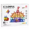 LEAN TOYS blocos magnéticos de construção placas 3D criativo STEM colorido 85 unid.