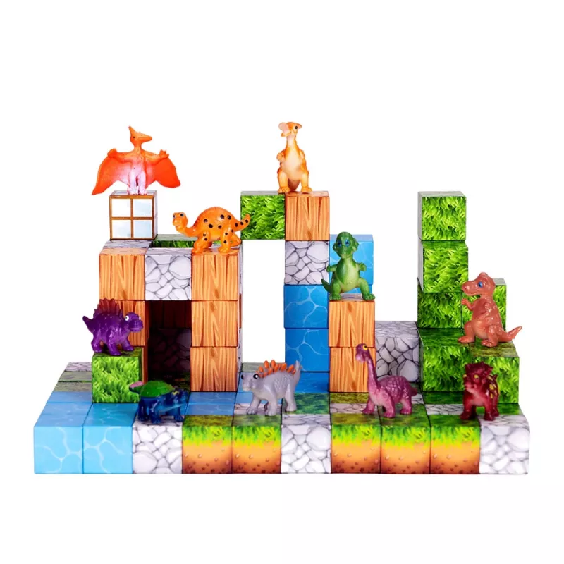 LEAN TOYS Blocos de construção magnéticos Cubos Mundo Quadrado 3D 114 peças