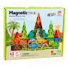 Blocos de construção magnéticos LEAN TOYS conjunto dinossauro vulcão - 43 peças brinquedo educativo STEM para crianças a partir dos 3 anos