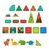 Blocos de construção magnéticos LEAN TOYS conjunto dinossauro vulcão - 43 peças brinquedo educativo STEM para crianças a partir dos 3 anos