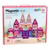 LEAN TOYS Blocos de construção magnéticos castelo de princesa rosa 38 peças
