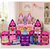LEAN TOYS Blocos de construção magnéticos castelo de princesa rosa 38 peças