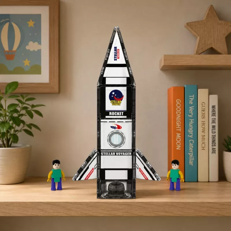 LEAN TOYS Blocos de Construção Magnéticos Foguetão Espacial Figuras 26 Peças