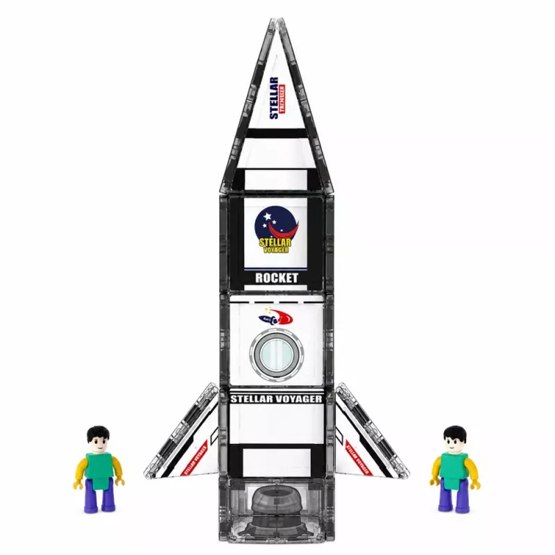 LEAN TOYS Blocos de Construção Magnéticos Foguetão Espacial Figuras 26 Peças