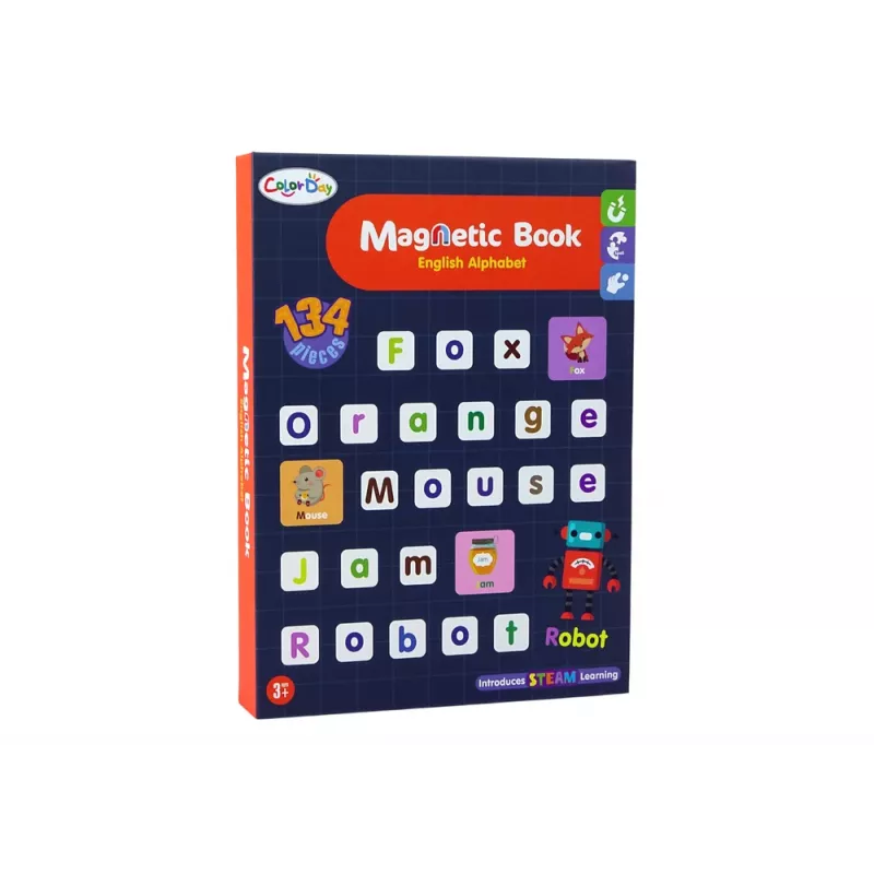 LEAN TOYS Livro de Puzzle Magnético Alfabeto Inglês Imagens