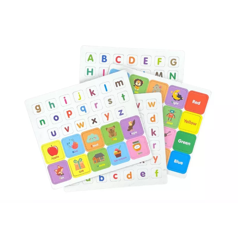 LEAN TOYS Livro de Puzzle Magnético Alfabeto Inglês Imagens