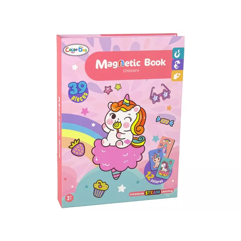 LEAN TOYS Livro de Puzzle Magnético Unicórnios Puzzles Cartas