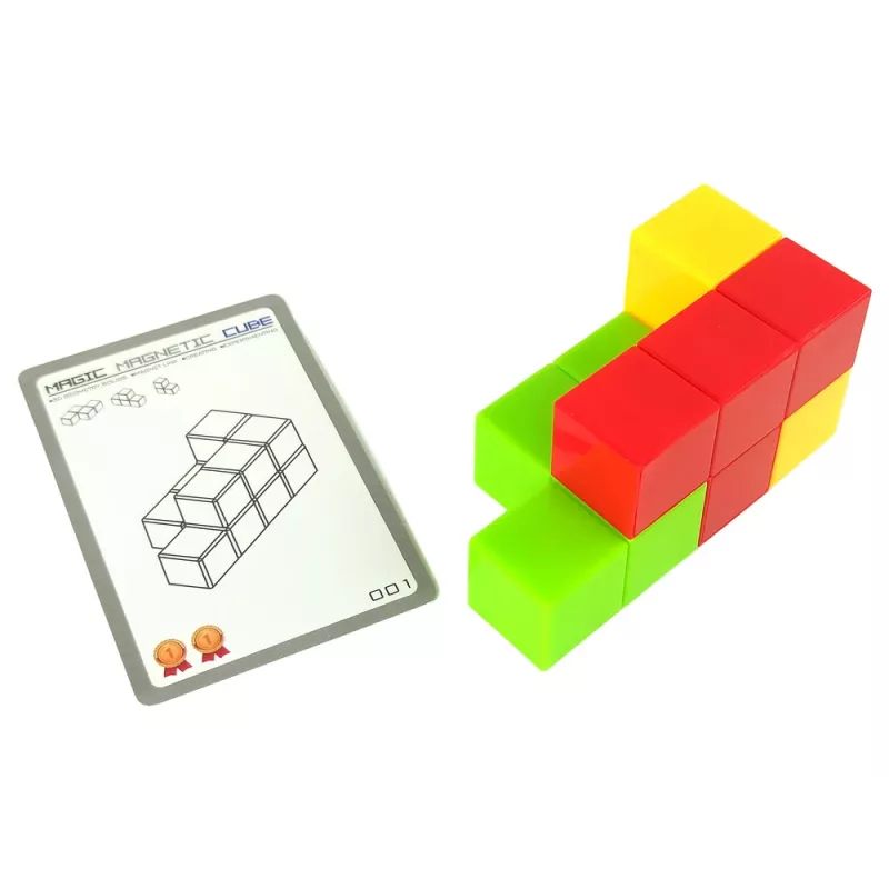 LEAN TOYS Cubo de Puzzle Magnético Cartões de Dupla Face 108 Desafios