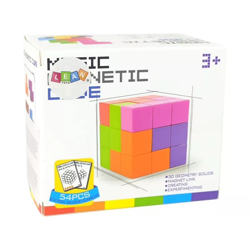 LEAN TOYS Cubo de Puzzle Magnético Cartões de Dupla Face 108 Desafios