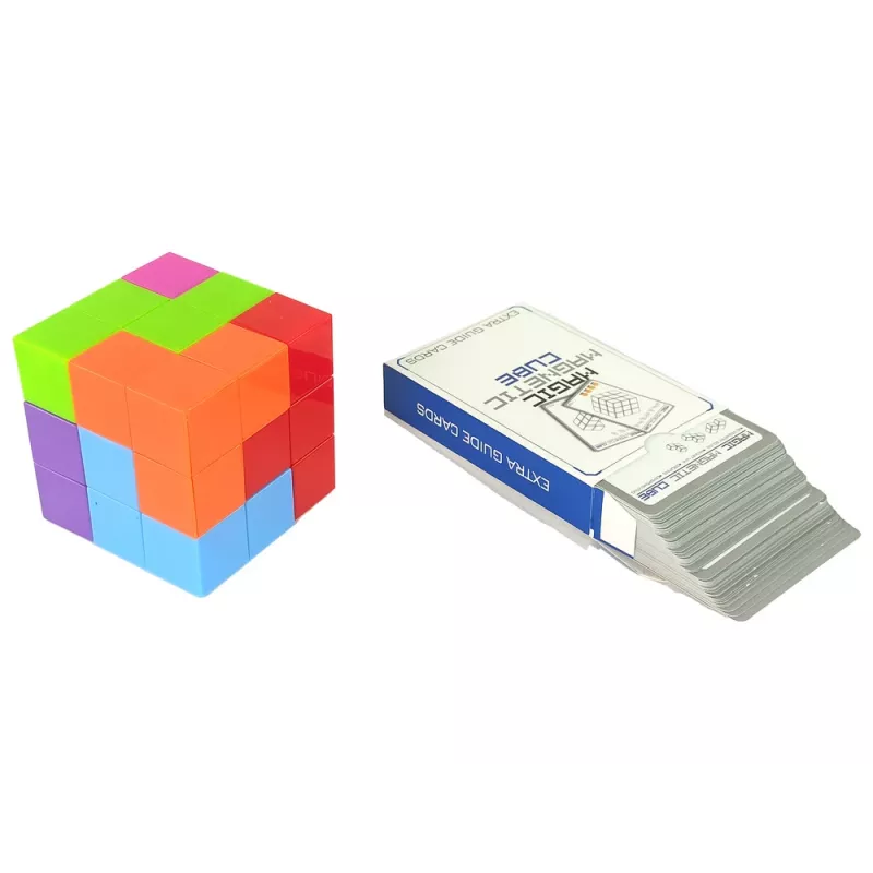 LEAN TOYS Cubo de Puzzle Magnético Cartões de Dupla Face 108 Desafios