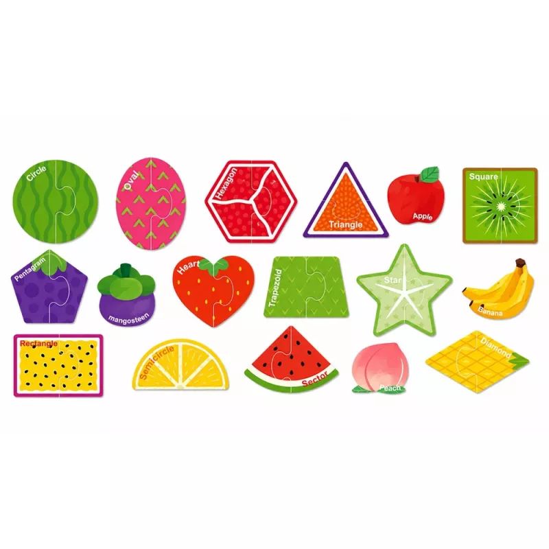 LEAN TOYS puzzle magnético frutas de aprendizagem 30 peças – ímanes de frutas educativos para quadros, quadros brancos e frigoríficos