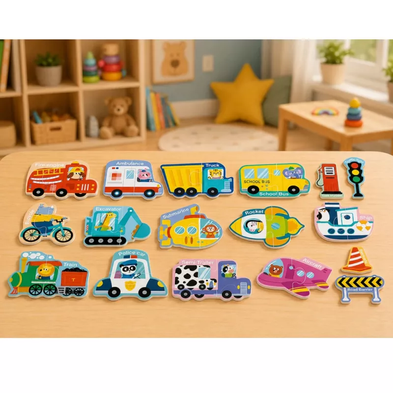LEAN TOYS puzzle magnético veículos brinquedo educativo meios de transporte conjunto 30 peças