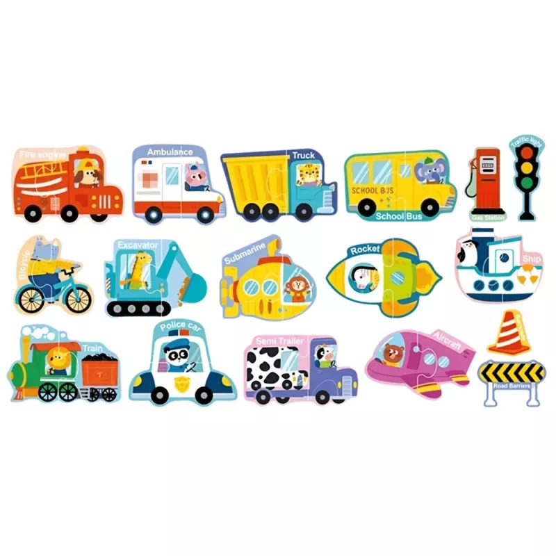 LEAN TOYS puzzle magnético veículos brinquedo educativo meios de transporte conjunto 30 peças