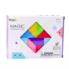 LEAN TOYS Blocos magnéticos Tangram Puzzle autocolante colorido conjunto de 9 peças