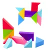 LEAN TOYS Blocos magnéticos Tangram Puzzle autocolante colorido conjunto de 9 peças