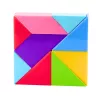 LEAN TOYS Blocos magnéticos Tangram Puzzle autocolante colorido conjunto de 9 peças
