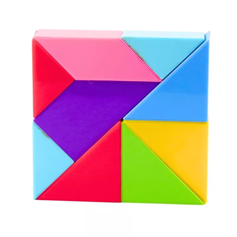 LEAN TOYS Blocos magnéticos Tangram Puzzle autocolante colorido conjunto de 9 peças
