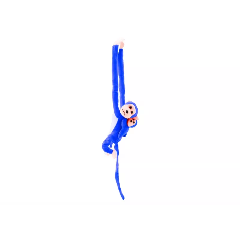 Peluche mascote macaco com bebé LEAN TOYS, Azul 90 cm