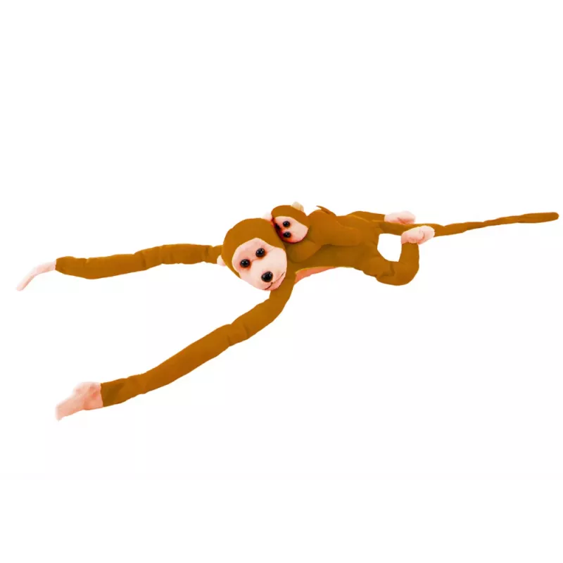 Peluche mascote macaco com bebé LEAN TOYS, Castanho-claro 90 cm