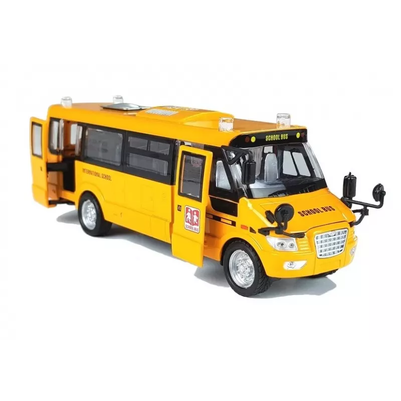 LEAN TOYS Autocarro Escolar de Metal com Fricção Modelo em Zamac