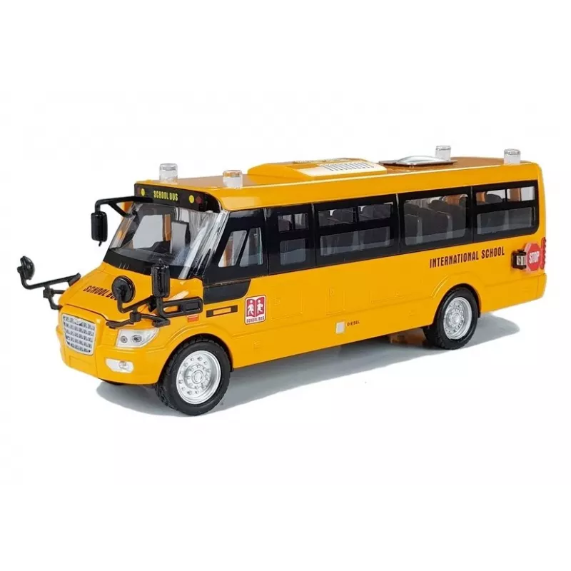 LEAN TOYS Autocarro Escolar de Metal com Fricção Modelo em Zamac