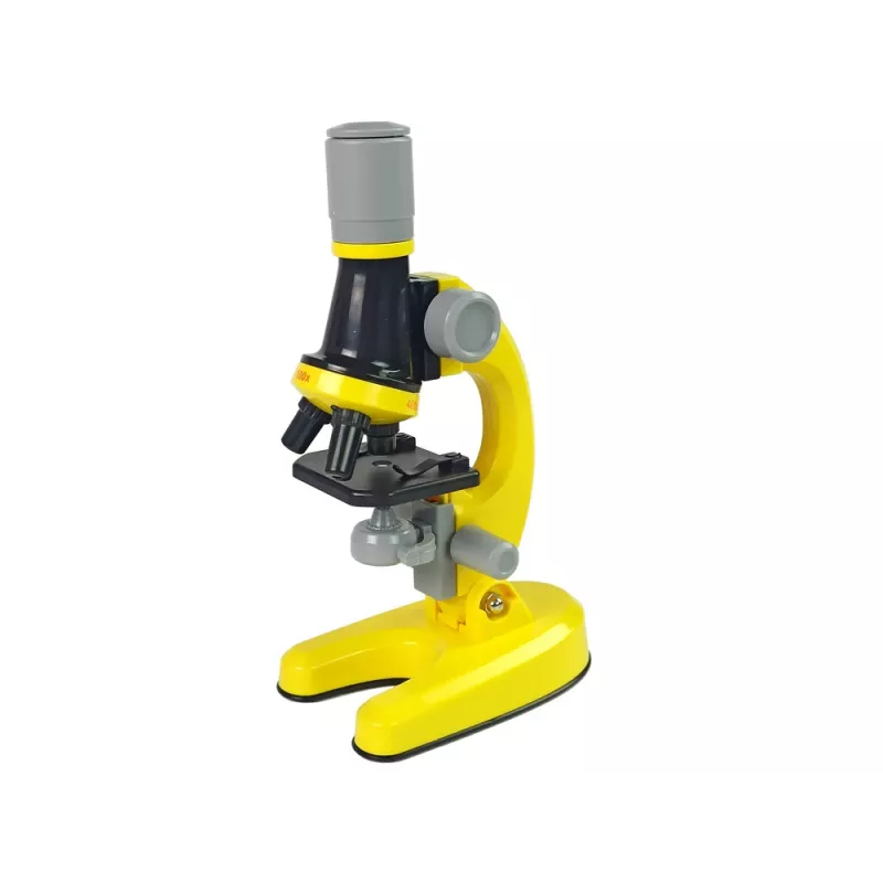 LEAN TOYS Microscópio para o cientista conjunto educativo amarelo 100x 400x 1200x