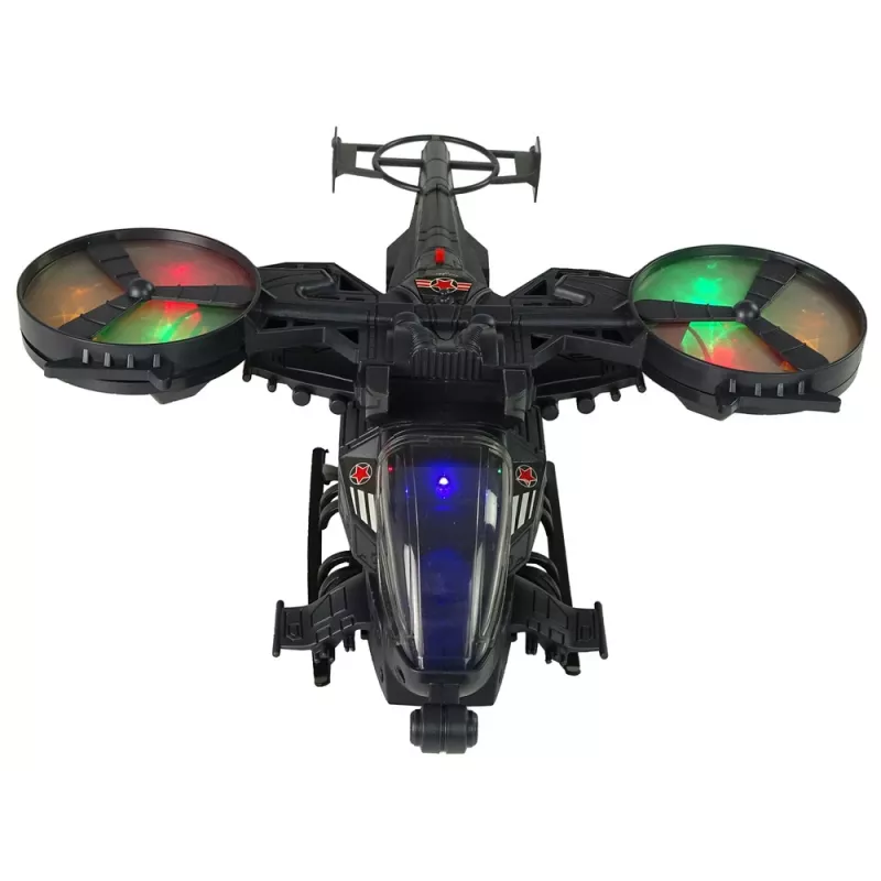 LEAN TOYS Helicóptero militar com grandes pás, luzes, som e rotação