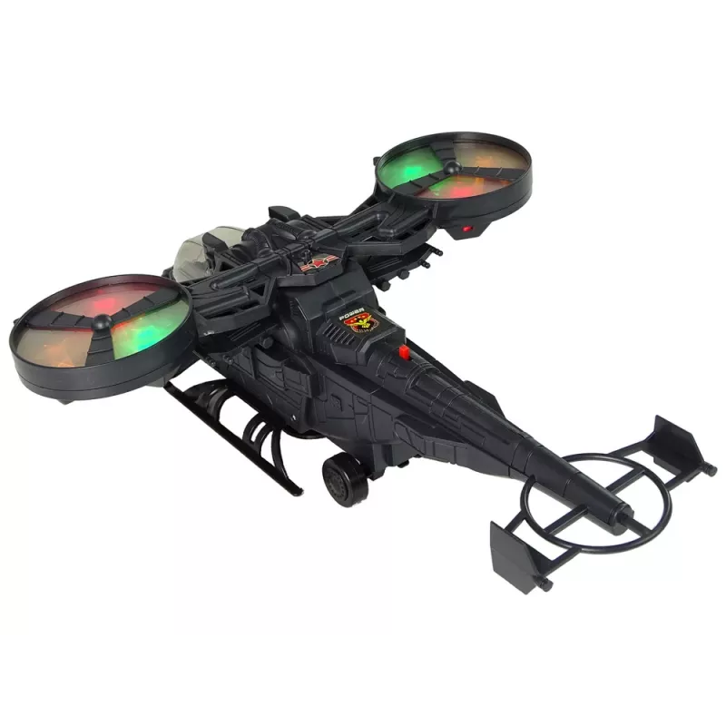 LEAN TOYS Helicóptero militar com grandes pás, luzes, som e rotação