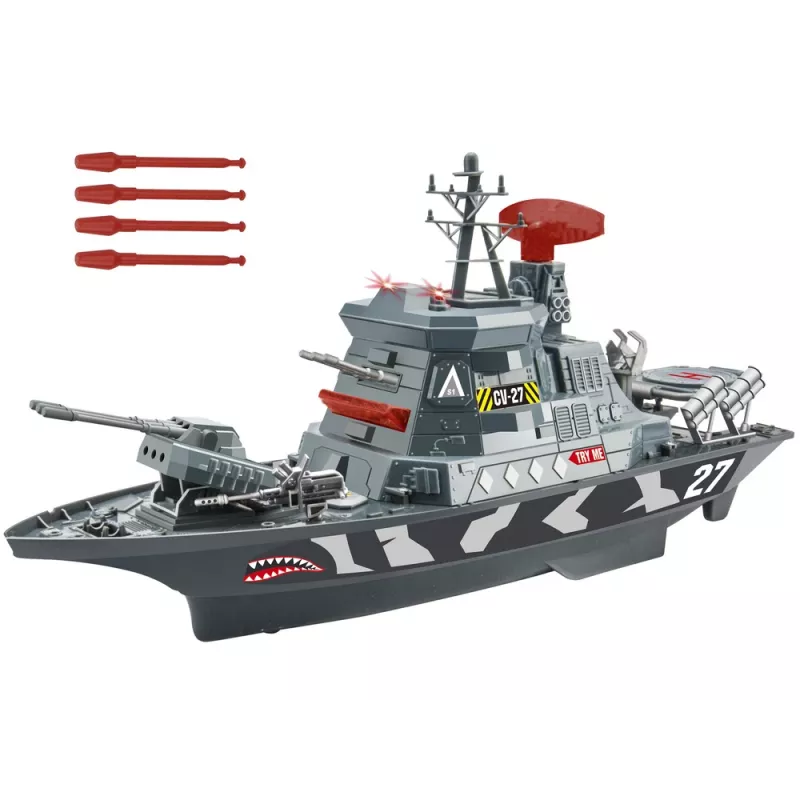 LEAN TOYS Conjunto Militar Navio Militar Exército de Batalha Canhões Luzes Sons