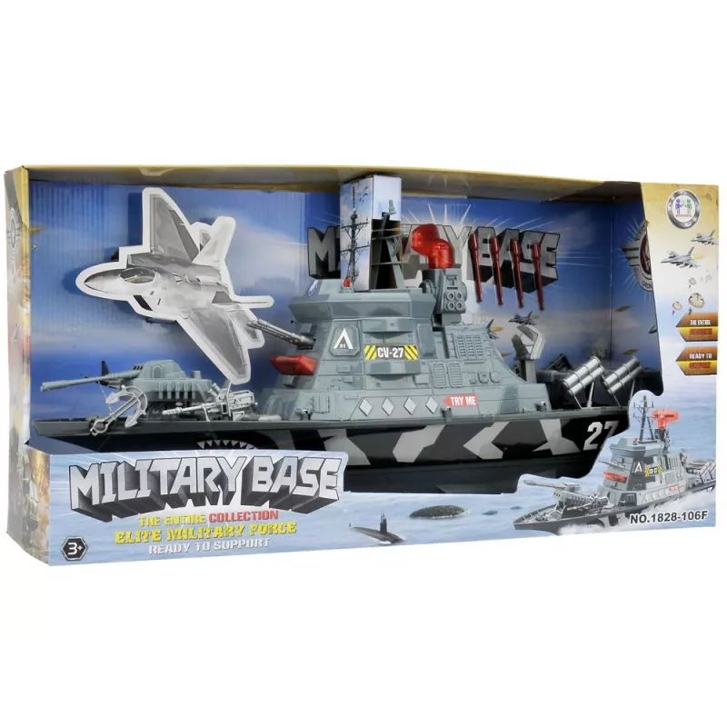 LEAN TOYS Conjunto Militar Navio Militar Exército de Batalha Canhões Luzes Sons