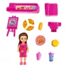 LEAN TOYS conjunto de bonecas mini com caixa registadora, vendedora, hambúrguer, acessórios de gelado