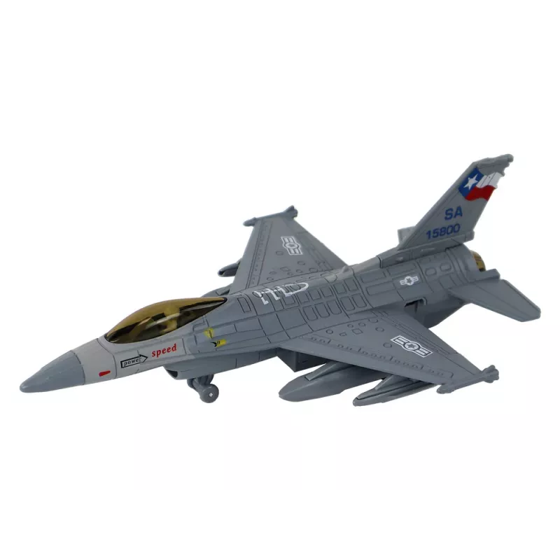 LEAN TOYS Modelo de avião com acionamento por fricção, azul-marinho ou cinzento