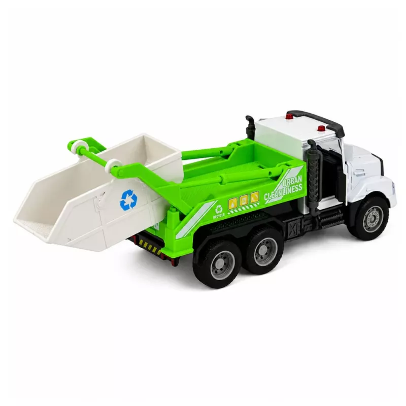 LEAN TOYS Veículo municipal cabine metálica acionamento portas de abrir luzes sons 1:46
