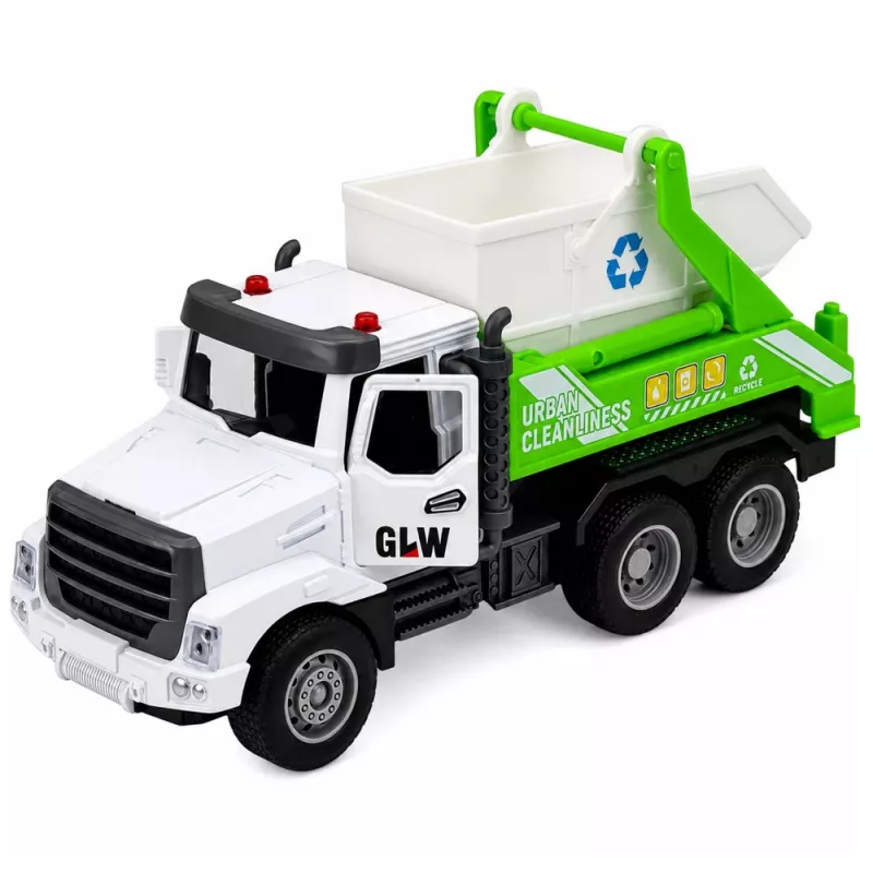 LEAN TOYS Veículo municipal cabine metálica acionamento portas de abrir luzes sons 1:46