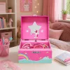 LEAN TOYS Caixa de Música Porta-Joias Unicórnio Giratório Rosa