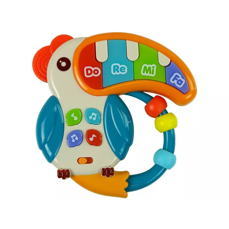 LEAN TOYS Pianino musical papagaio sons luzes contas