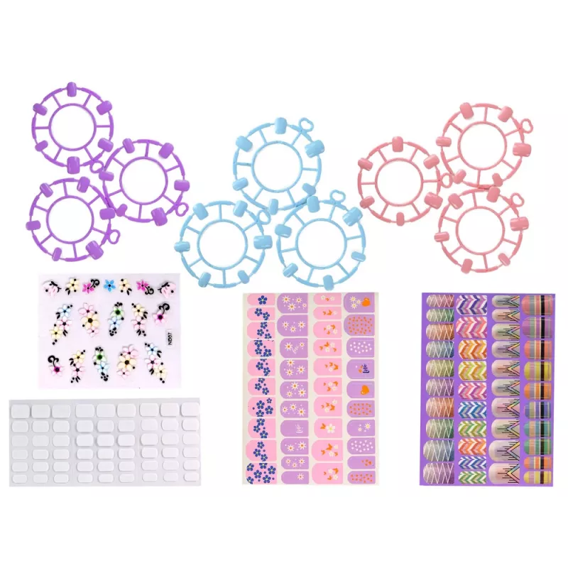 LEAN TOYS Conjunto de Verniz de Unhas com Moldes, Lâmpada, Lima e Brocado