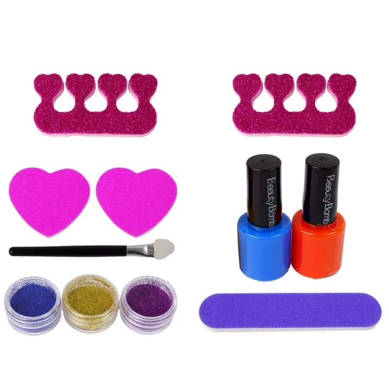 LEAN TOYS Conjunto de Verniz de Unhas com Moldes, Lâmpada, Lima e Brocado