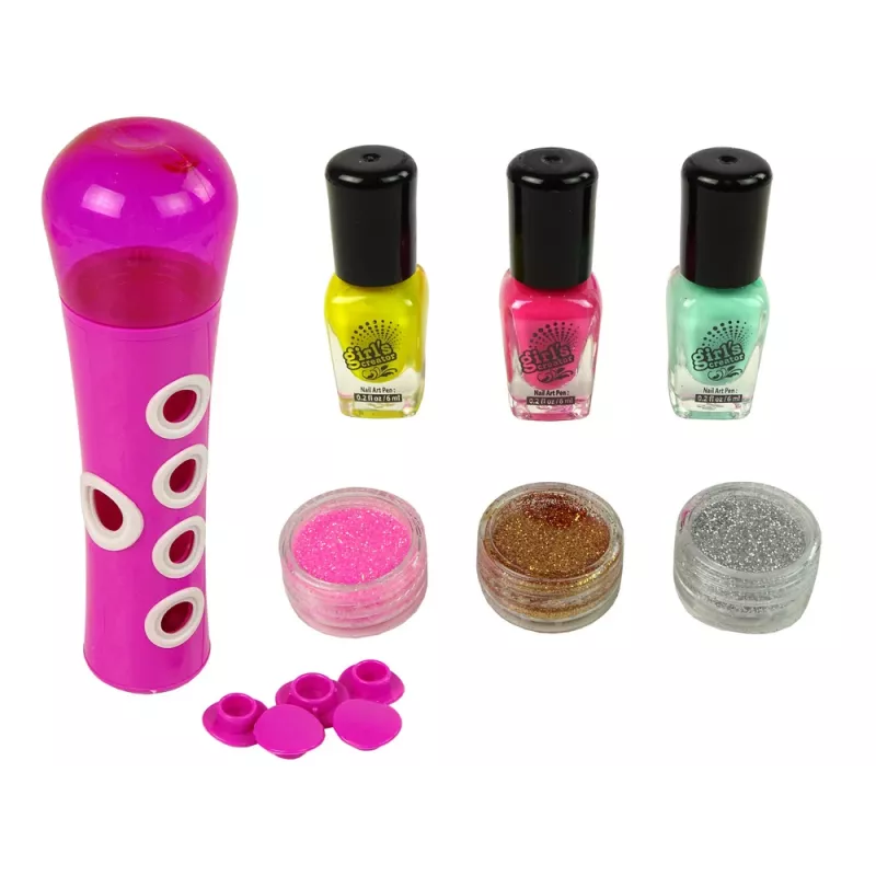 LEAN TOYS Conjunto de verniz de unhas dispensador de glitter para unhas autocolantes para unhas