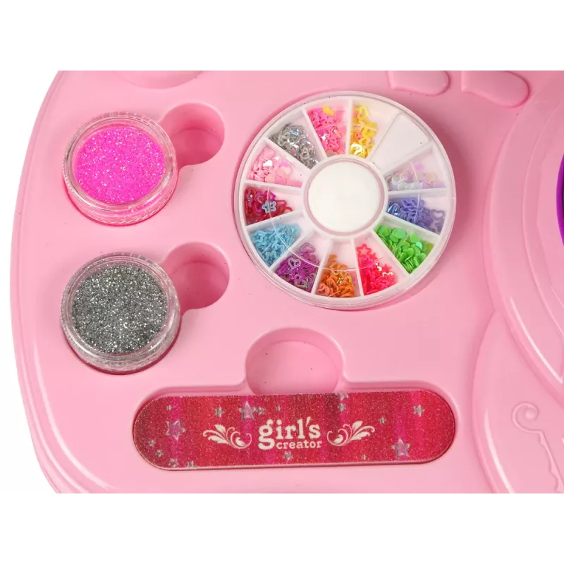 LEAN TOYS Conjunto de verniz de unhas com glitter para unhas secador e autocolantes