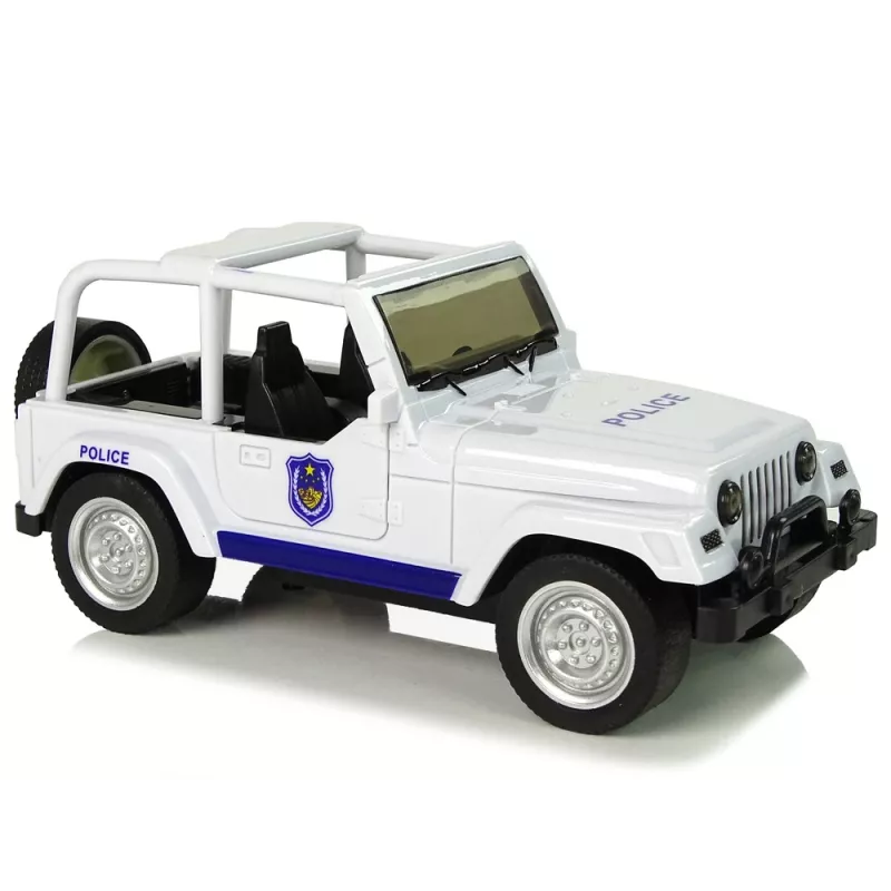LEAN TOYS Carro de polícia todo-o-terreno branco
