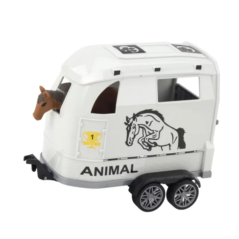 Veículo todo-o-terreno LEAN TOYS com atrelado para cavalos, figura, luzes e sons