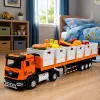 LEAN TOYS camião de transporte de alimentos laranja 1:40 modelo em zamac