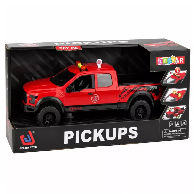 LEAN TOYS pickup 1:12 RC com portas que abrem, luzes traseiras, sons – vermelho