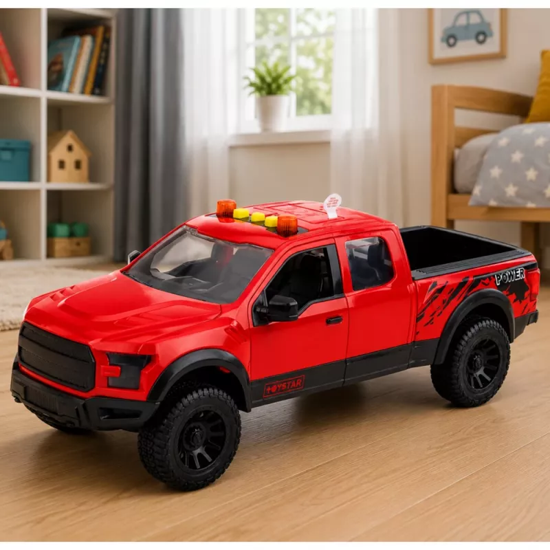 LEAN TOYS pickup 1:12 RC com portas que abrem, luzes traseiras, sons – vermelho