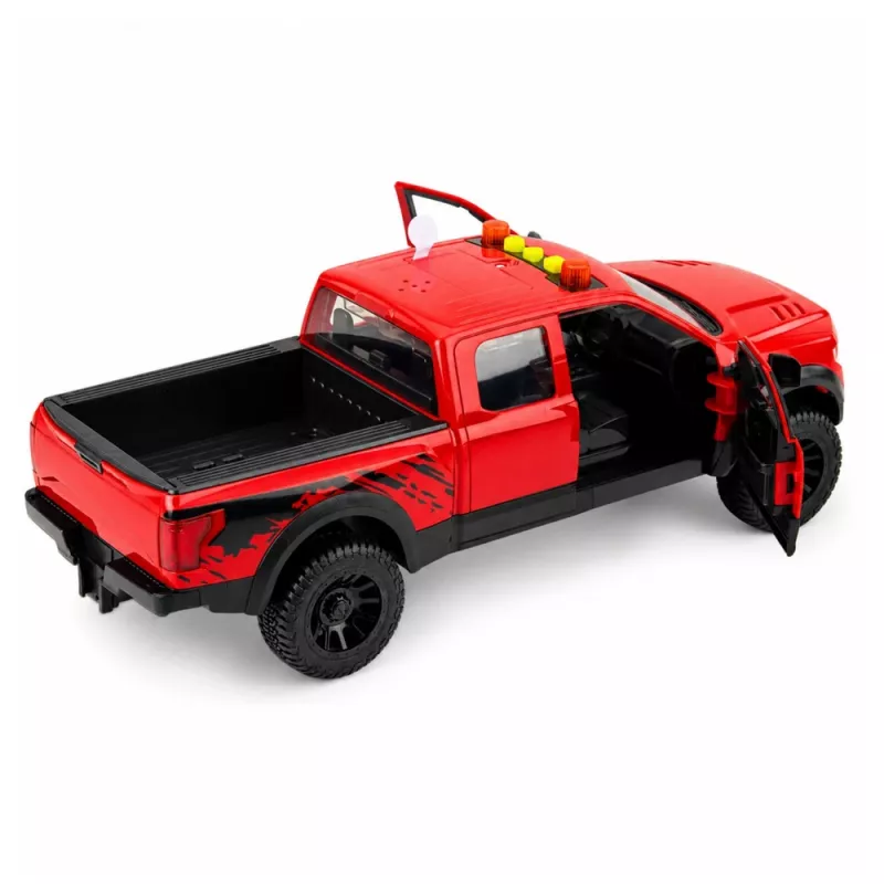 LEAN TOYS pickup 1:12 RC com portas que abrem, luzes traseiras, sons – vermelho